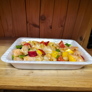 POLLO ADOBADO CON VERDURAS